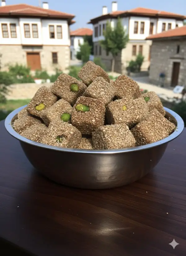 1 kg Kahveli Duble Antep Fıstıklı Lokum