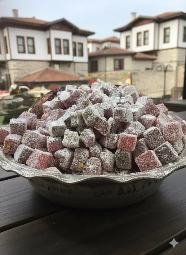 1 kg Hidistan Cevizi Kaplı Narlı Duble Antep Fıstıklı Lokum